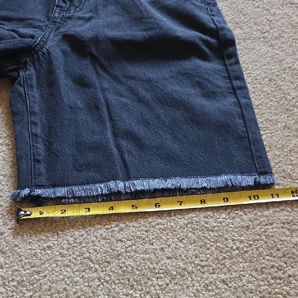SANDRINE ROSE FREE PEOPLE Black Denim Jean Shorts Distressed Fray Hem Sz 29 NWT - Picture 16 of 16